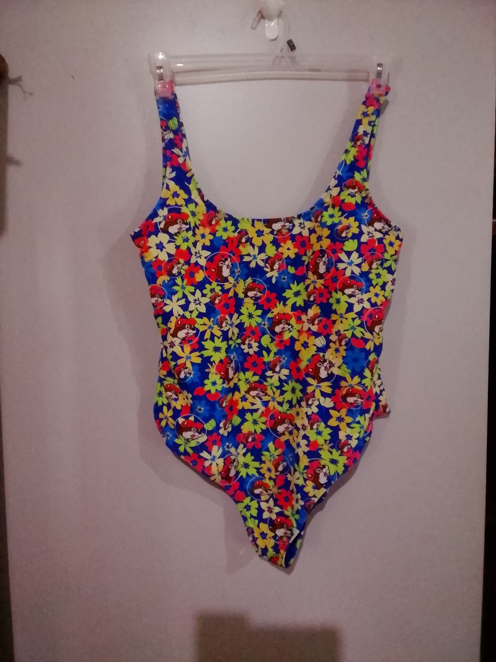 Bright Blue Floral One-Piece Swimsuit - Neon Multi